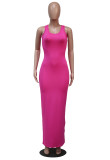 Solid Color Simple Fashion Sleeveless Long Dress YS-8810