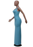 Solid Color Simple Fashion Sleeveless Long Dress YS-8810