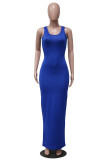 Solid Color Simple Fashion Sleeveless Long Dress YS-8810