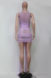 Sexy Sleeveless Mesh See Through Bandage Club Dress YS-8801