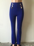 Solid Double Breasted High Waist Pants SH-2006-0
