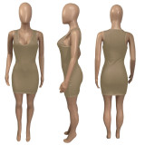 Solid Color Sexy Slim Mini Dress ME-Y862