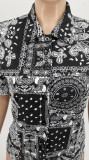 Casual Printed Short Sleeve Shirt Top WSYF-5880