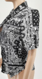 Casual Printed Short Sleeve Shirt Top WSYF-5880