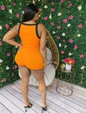 Sexy Sleeveless Zipper Romper XMF-064