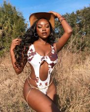 Sexy Printed Hollow Out One-Piece Swimsuit MDF-5244