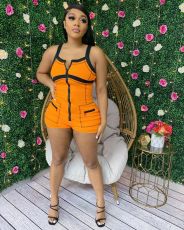 Sexy Sleeveless Zipper Romper XMF-064