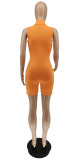 LUCKY LABEL Letter Print Zipper Sleeveless Romper WSYF-5865