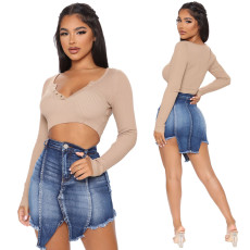 Plus Size Fashion Irregular Bag Hip Skirt HSF-2415