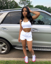 Solid Sports Tank Top And Shorts Two Piece Sets FSL-154