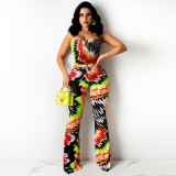 Sexy Printed Tube Top And Pants Two Piece Sets TE-4307