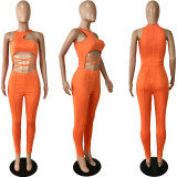 Sexy Solid Sleeveless Hollow Out Jumpsuit YNSF-1661