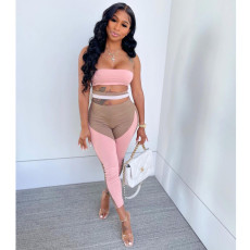 Sexy Printed Off Shoulder Bandage Tube Jumpsuit BN-9290
