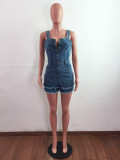 Denim Sleeveless Jeans Romper LX-6905