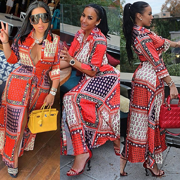 Fashion Casual Print Long Shirts GLF-10023