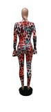 Pre Order: About 7 work days shipping Sexy Printed Flare Sleeve Jumpsuits+Bra Top YUEM-66723