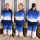 Plus Size Gradient Long Sleeve Two Piece Pants Set WPF-80268