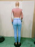 Sexy Patchwork Lace-Up Long Sleeve 2 Piece Pants Set BN-9295