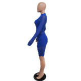 Sexy Mesh See Through Club Dress+Cami Top+Shorts 3 Piece Sets MZ-2482