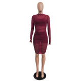 Sexy Mesh See Through Club Dress+Cami Top+Shorts 3 Piece Sets MZ-2482