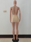 Fashion Sexy Spring And Summer Bikini Halterneck Swimwear Three Piece Set AL-200