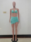 Fashion Sexy Spring And Summer Bikini Halterneck Swimwear Three Piece Set AL-200