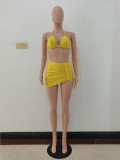 Fashion Sexy Spring And Summer Bikini Halterneck Swimwear Three Piece Set AL-200