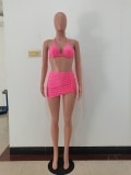 Fashion Sexy Spring And Summer Bikini Halterneck Swimwear Three Piece Set AL-200
