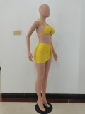 Fashion Sexy Spring And Summer Bikini Halterneck Swimwear Three Piece Set AL-200