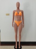 Fashion Sexy Spring And Summer Bikini Halterneck Swimwear Three Piece Set AL-200