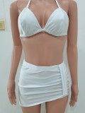 Fashion Sexy Spring And Summer Bikini Halterneck Swimwear Three Piece Set AL-200