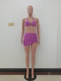 Fashion Sexy Spring And Summer Bikini Halterneck Swimwear Three Piece Set AL-200