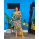Plus Size Sexy Printed Full Sleeve Irregular Long Dress ASL-7051