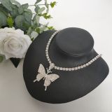 Big Butterfly Pandant Full Rhinestone Necklace Choker BYCF-1035