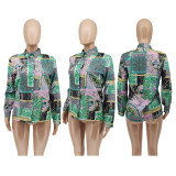 Casual Loose Printed Long Sleeve Blouse WSYF-5902