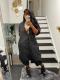 Black Buttons Half Sleeve Loose One Piece Jumpsuit HMS-5506