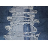 Denim Ripped Hole Tassel Full Sleeve Casual Long Coat SH-390000