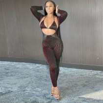 Sexy Mesh Patchwork Club Jumpsuit With Bra SH-390025
