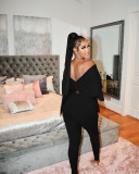 Sexy Solid Backless Knotted Two Piece Sets BLX-8228