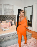 Sexy Solid Backless Knotted Two Piece Sets BLX-8228