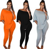 Sexy Solid Backless Knotted Two Piece Sets BLX-8228