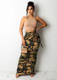 Camouflage Print Maxi Skirt ZNF-9110