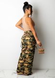 Camouflage Print Maxi Skirt ZNF-9110