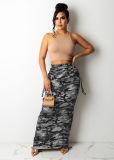 Camouflage Print Maxi Skirt ZNF-9110