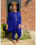 Plus Size Hot Drilling Long Sleeve 2 Piece Pants Set WAF-77275