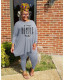Plus Size Letter Print Long Sleeve Two Piece Sets WAF-77270