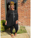 Plus Size Hot Drilling Long Sleeve 2 Piece Pants Set WAF-77275