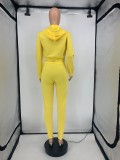 Casual Sports Solid Zipper Hoodie 2 Piece Suits GLF-10028