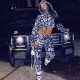 Casual Printed Hooded Long Sleeve 2 Piece Pants Set ZDF-31166