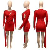 Sexy Sequin Hollow Long Sleeve Club Dress ME-Y947